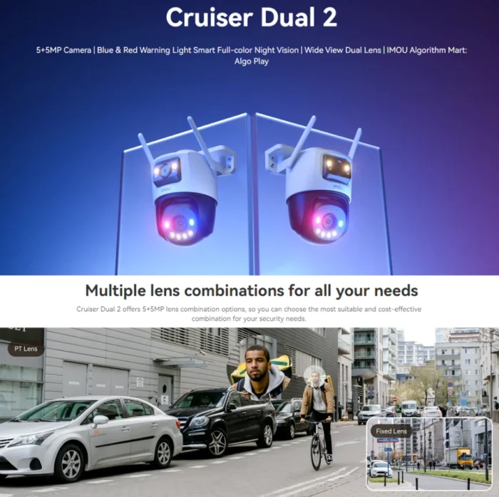 IMOU Cruiser Dual 2 6MP Vision Nocturne Couleur, PTZ WiFi – Image 3