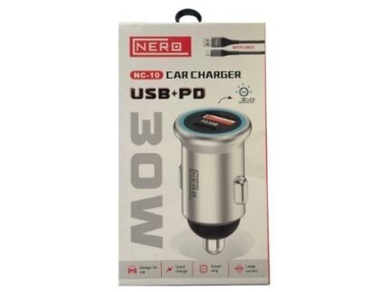 Chargeur Allume-Cigare Rapide Nero NC-10 – 30W (USB + Power Delivery / PD) avec Indicateur LED