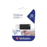 Clé USB Verbatim PinStripe – 32 Go – Design Rétractable – Noir
