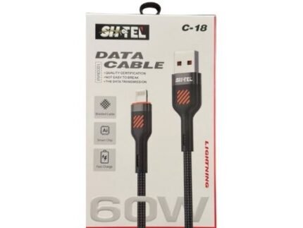 Câble Lightning SHTEL C-18 : Charge Rapide 60W, Intelligent & Tressé (1m)
