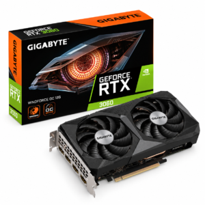 Carte graphique Gigabyte GeForce RTX 3060 WINDFORCE OC 12G avec sa boîte