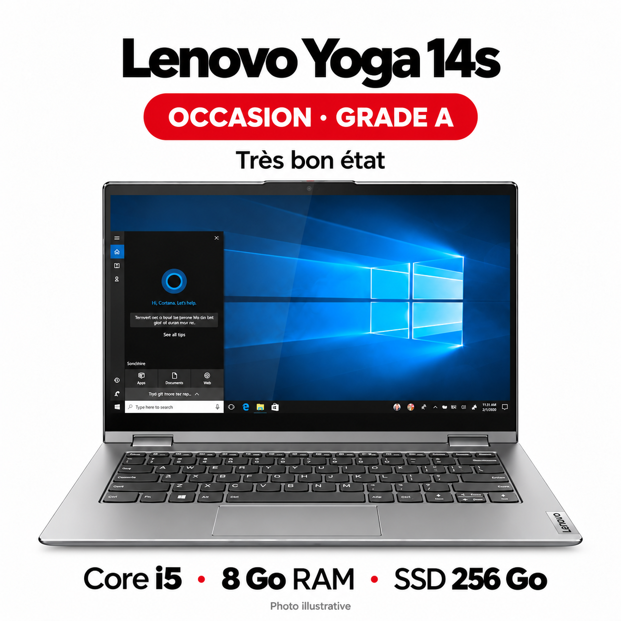lenovo-yoga-14s-8go-uniform Lenovo Yoga 14s i5 11e · 8Go/256Go · Occasion Grade A – Image 1